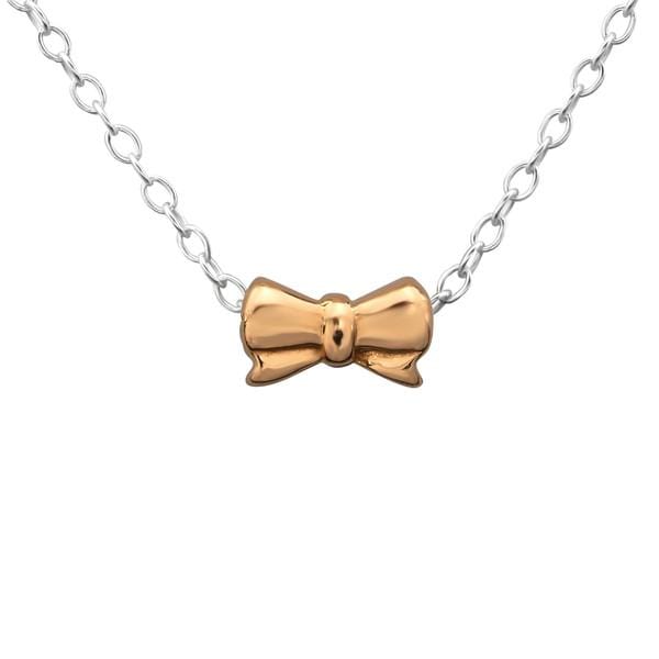Silver Tie Bow Necklace