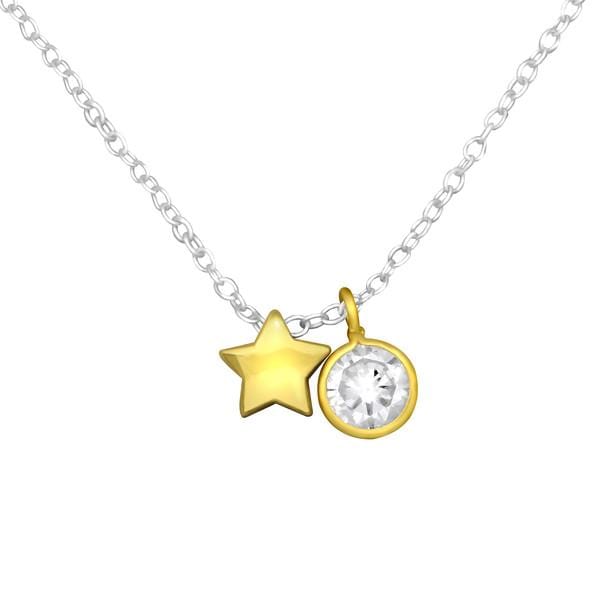 Silver Star Cubic Zirconia Necklace