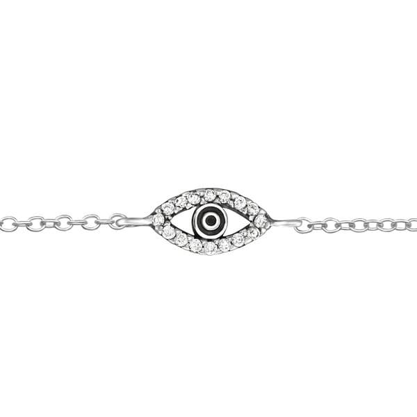 Sterling Silver Evil Eye Bracelet