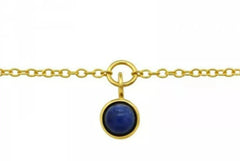 Silver Round Genuine Sodalite Bracelet