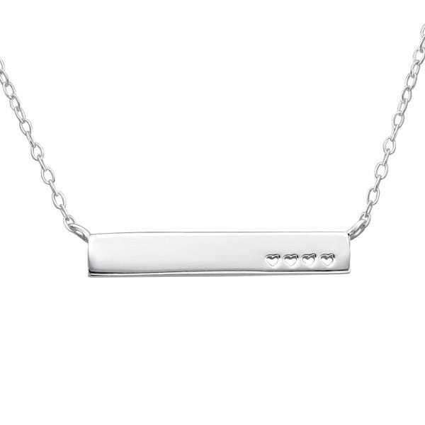 Silver Heart Bar Necklace
