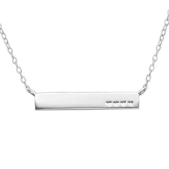 Silver Heart Bar Necklace
