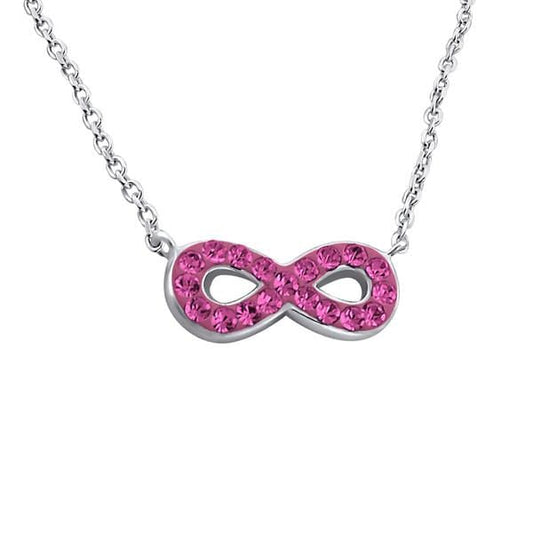 Silver Rose Infinity Necklace