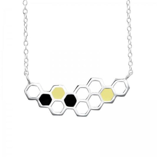 Silver Beehive Necklace