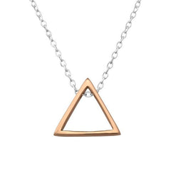 Silver Rose Gold Triangle Necklace