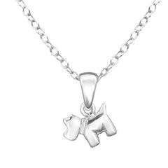Kids Silver Dog Necklace