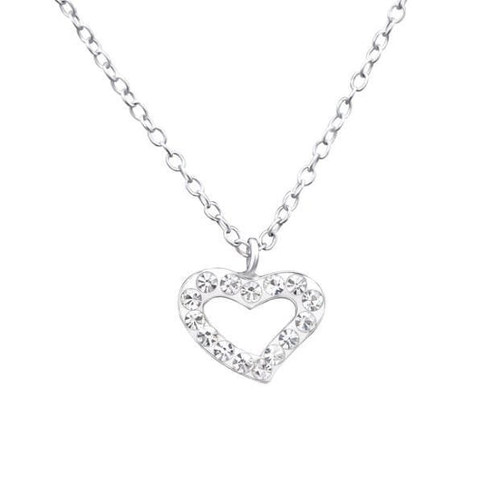Kids Rose Heart Pendant Necklace