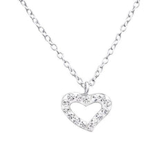 Kids Rose Heart Pendant Necklace