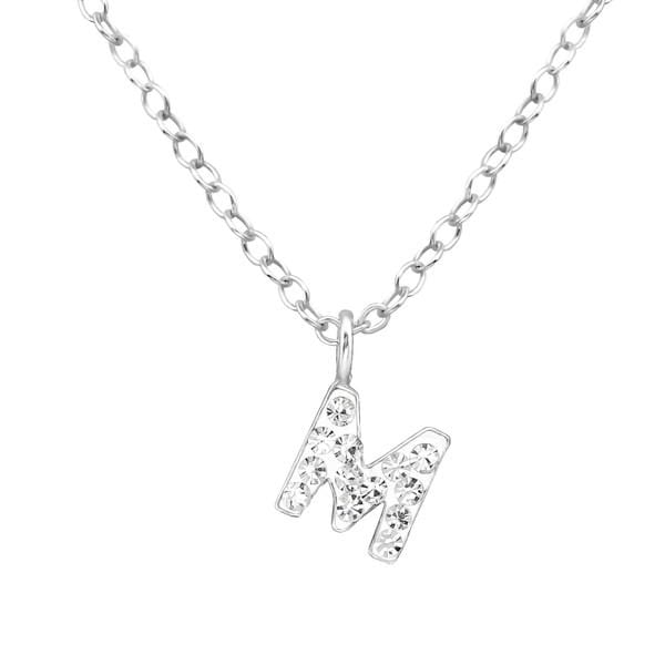 Kids Silver "M" Necklace