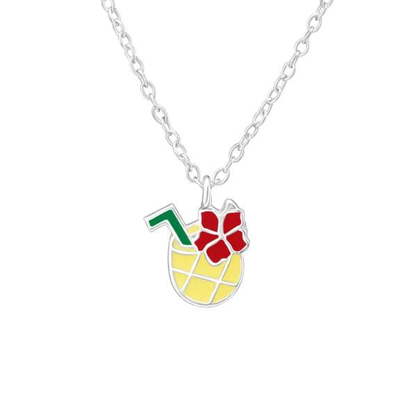 Kids Silver Pineapple Juice Necklace