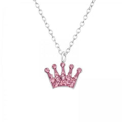 Kids Rose Crown Pendant Necklace