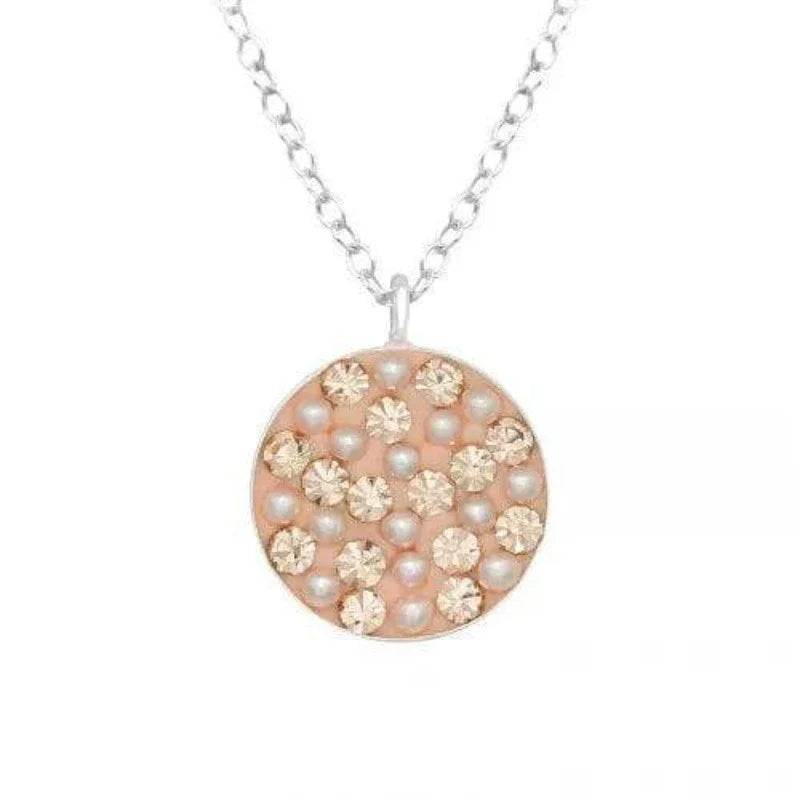 Silver Round Pearl Necklace