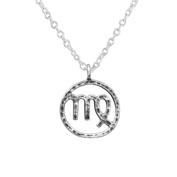 Silver Virgo Zodiac Sign Necklace