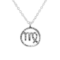 Silver Virgo Zodiac Sign Necklace