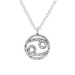 Silver Cancer Zodiac Sign Necklace