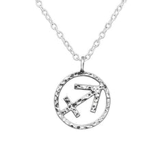 Silver Sagittarius Zodiac Sign Necklace