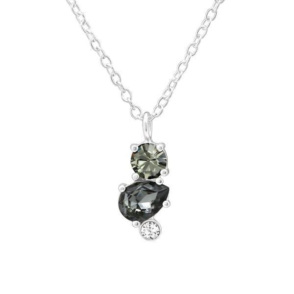 Silver Geometric Swarovksi Crystal Necklace