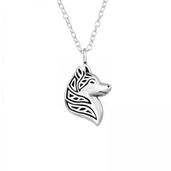 Silver Wolf Pendant Necklace