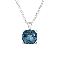Silver Square Necklace with Swarovski Crystal