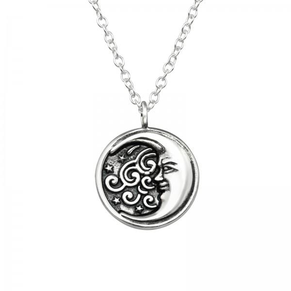 Silver Crescent Moon Necklace