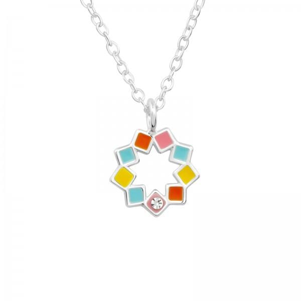 Kids Silver Geometric Necklace