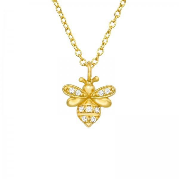 Silver Gold Bee Necklace