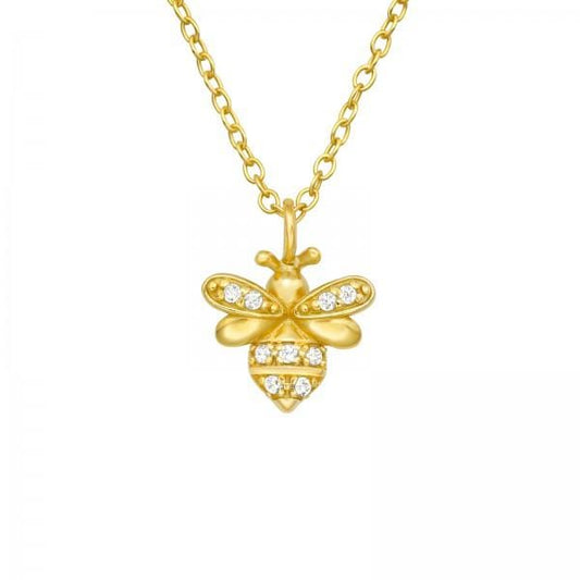 Silver Gold Bee Necklace