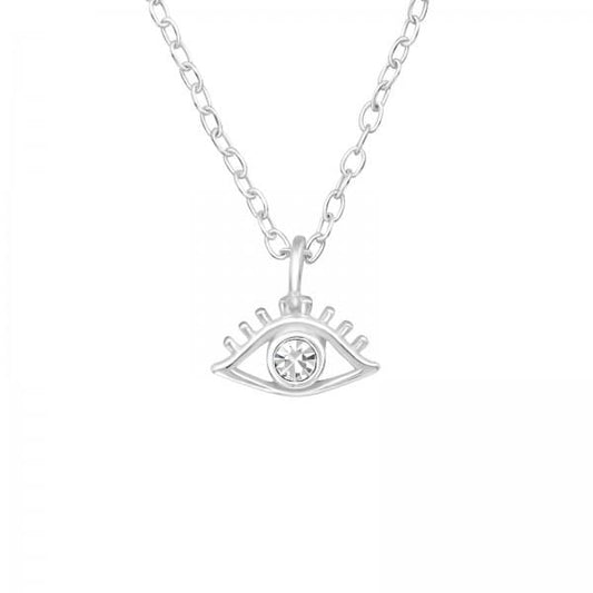 Silver Evil Eye Pendant Necklace