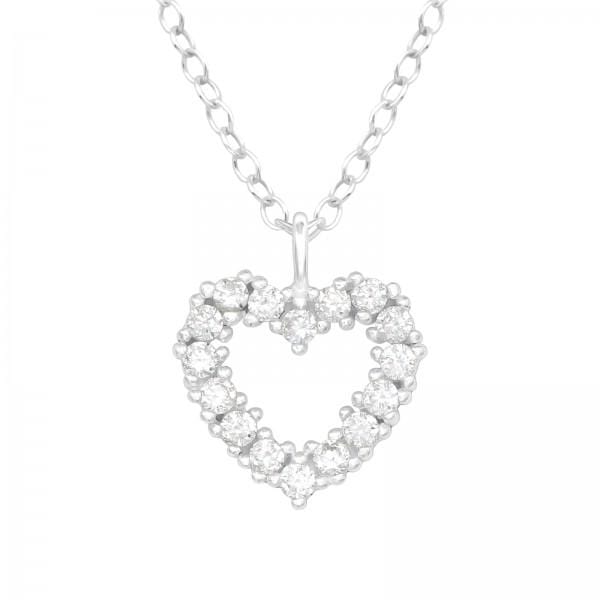 Silver And Crystal Silver Necklace