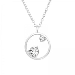 Silver Crystal Geometric Necklace