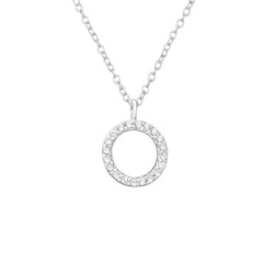 Studded Crystal Circle Necklace
