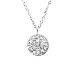 Silver Round Necklace CZ