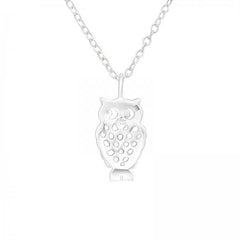 Silver Owl Pendant Necklace