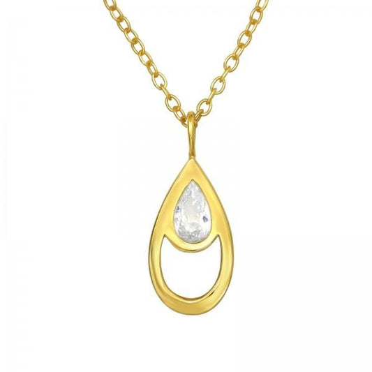 Gold Pear Shaped Necklace