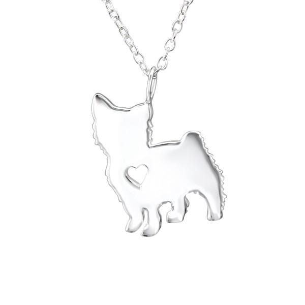 Silver Dog Pendant Necklace