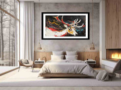 Abstract Stag Framed Print