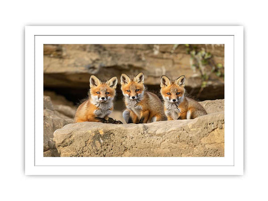 Three Red Fox Kits