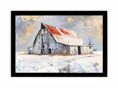 white barn art Framed Print