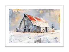white barn art Framed Print