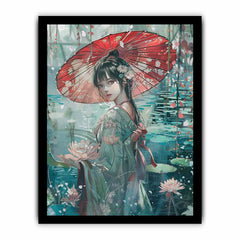 Japanise lady Framed Print