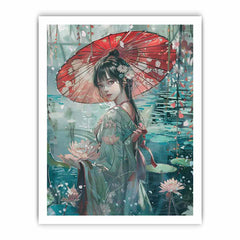 Japanise lady Framed Print