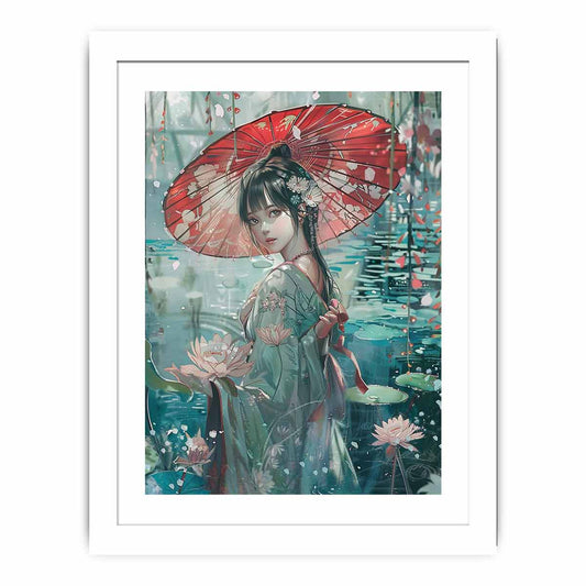 Japanise lady Framed Print