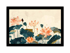 Watercolor lotus Framed Print