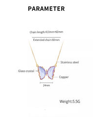 Gold Steel Butterfly Necklace