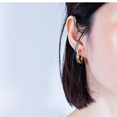 Steel Rose Gold Hoop Earrings