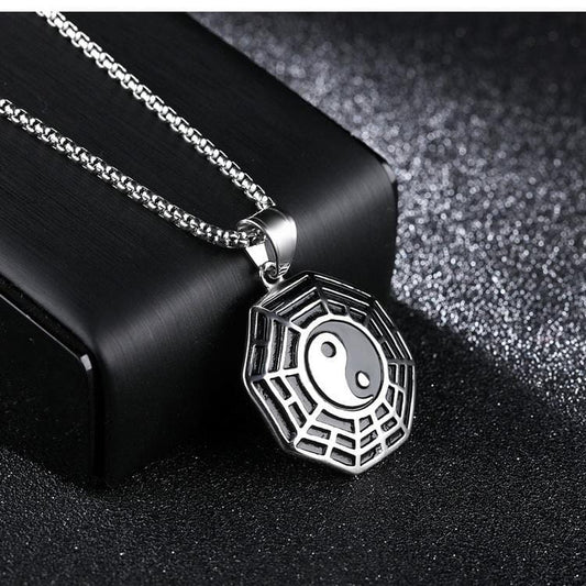 Stainless Steel Buddhism Eight-Diagram Pendant