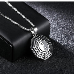 Stainless Steel Buddhism Eight-Diagram Pendant