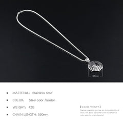 Stainless Steel Buddhism Eight-Diagram Pendant