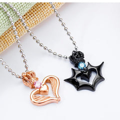 Stainless Steel King Queen Couple Necklace