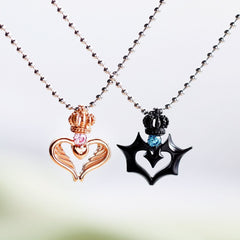 Stainless Steel King Queen Couple Necklace